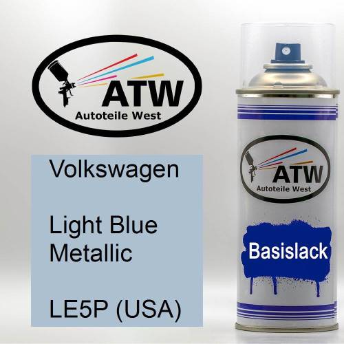 Volkswagen, Light Blue Metallic, LE5P (USA): 400ml Sprühdose, von ATW Autoteile West.